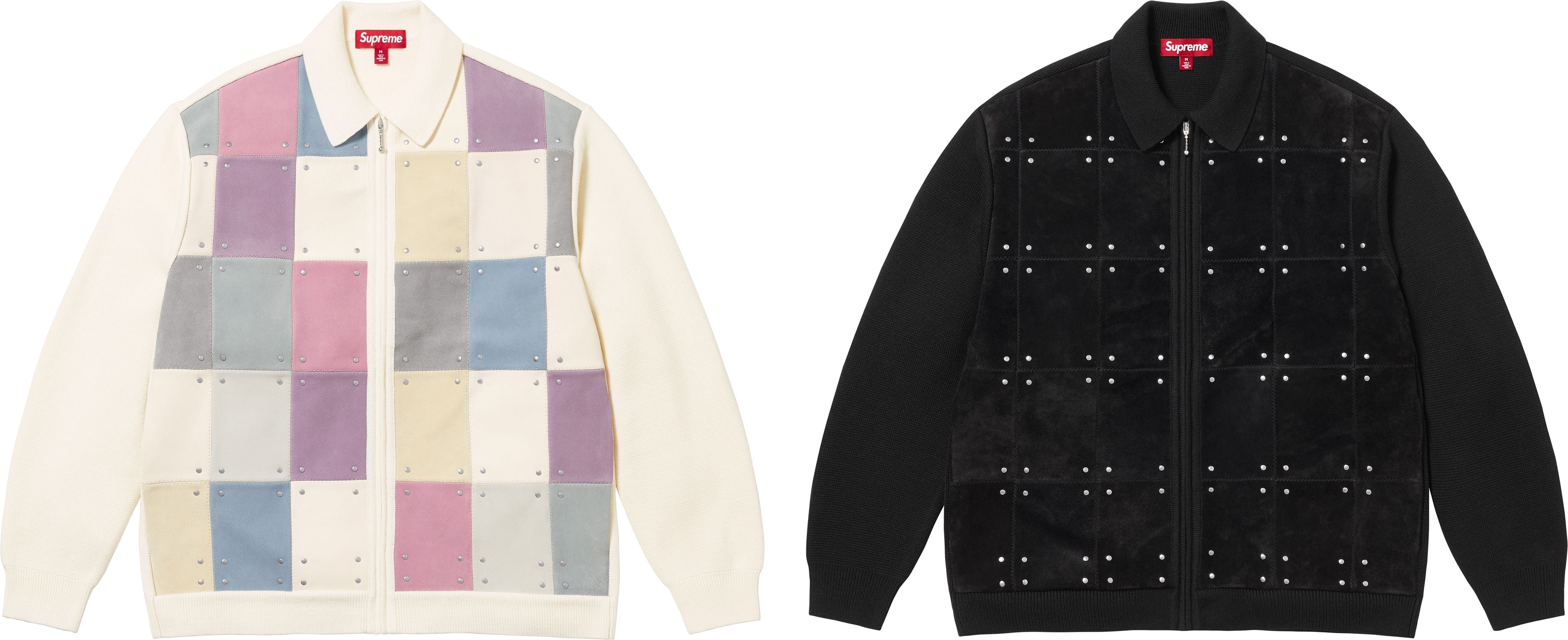 Studded Suede Zip Up Cardigan